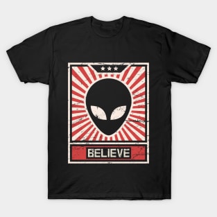 UFO Alien Propaganda Poster T-Shirt